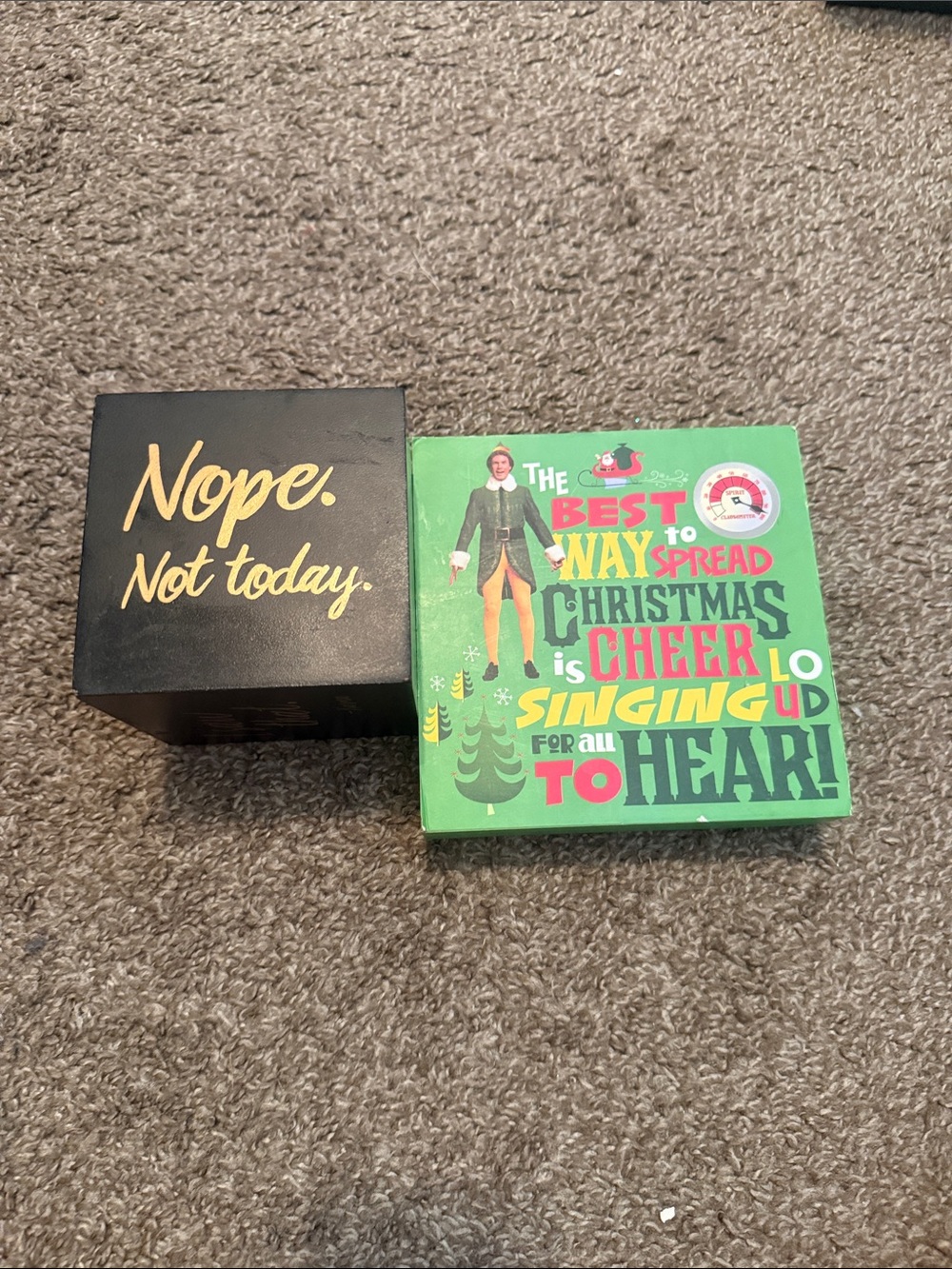 Holiday Gift Box Set with Green Christmas Design